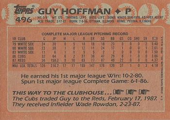 1988 Topps #496 Guy Hoffman Back
