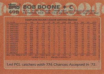 1988 Topps #498 Bob Boone Back