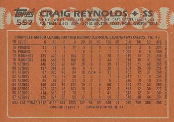 1988 Topps #557 Craig Reynolds Back