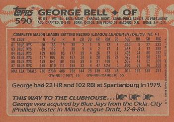 1988 Topps #590 George Bell Back
