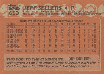 1988 Topps #653 Jeff Sellers Back