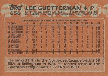 1988 Topps #656 Lee Guetterman Back