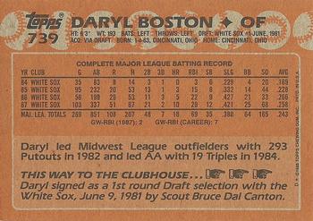 1988 Topps #739 Daryl Boston Back