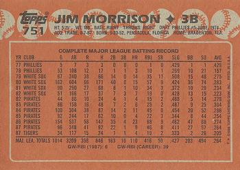 1988 Topps #751 Jim Morrison Back
