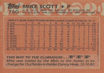 1988 Topps #760 Mike Scott Back
