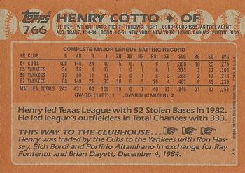 1988 Topps #766 Henry Cotto Back