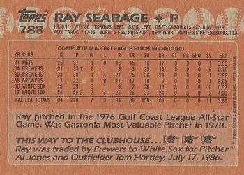 1988 Topps #788 Ray Searage Back