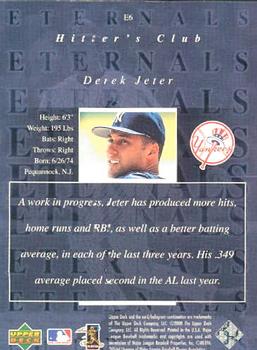 2000 Upper Deck Hitter's Club - Eternals #E6 Derek Jeter  Back