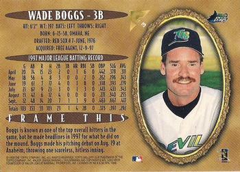1998 Topps Gallery #3 Wade Boggs Back