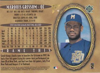 1998 Topps Gallery #9 Marquis Grissom Back