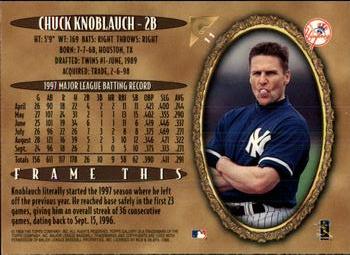 1998 Topps Gallery #11 Chuck Knoblauch Back
