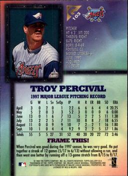1998 Topps Gallery #103 Troy Percival Back