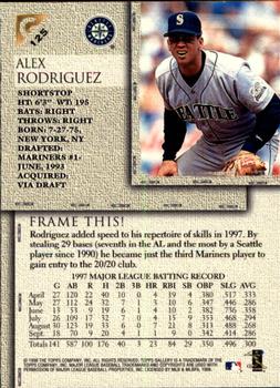 1998 Topps Gallery #125 Alex Rodriguez Back