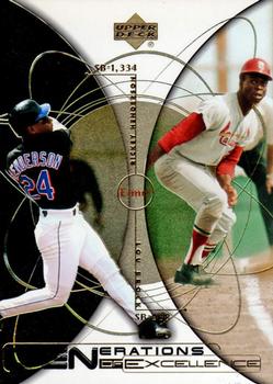 2000 Upper Deck Hitter's Club - Generations of Excellence #GE8 Rickey Henderson / Lou Brock  Front
