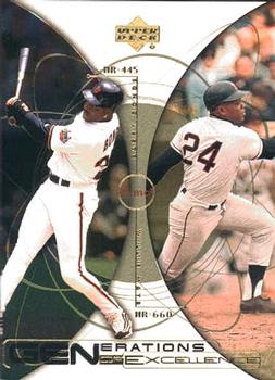 2000 Upper Deck Hitter's Club - Generations of Excellence #GE4 Barry Bonds / Willie Mays  Front