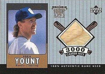 2000 Upper Deck HoloGrFX - A Piece of History 3000 Hit Club: George Brett / Robin Yount #RY-B Robin Yount Front
