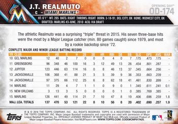 2016 Topps Opening Day - Blue Foil #OD-174 J.T. Realmuto Back