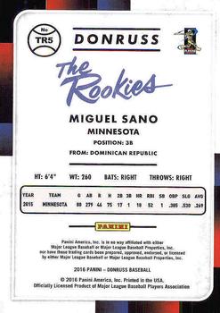 2016 Donruss - The Rookies #TR5 Miguel Sano Back