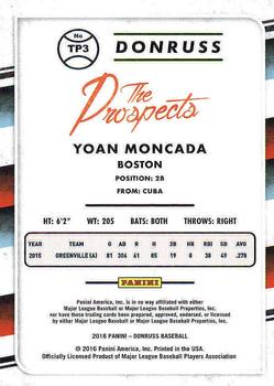 2016 Donruss - The Prospects #TP3 Yoan Moncada Back
