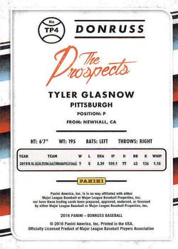 2016 Donruss - The Prospects #TP4 Tyler Glasnow Back