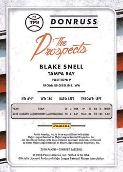 2016 Donruss - The Prospects #TP9 Blake Snell Back