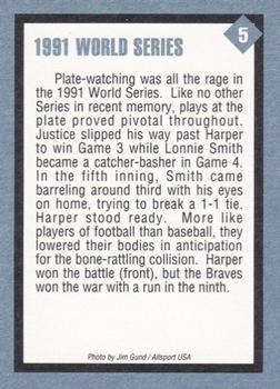1991 Tuff Stuff 1991 World Series #5 Lonnie Smith / Brian Harper Back