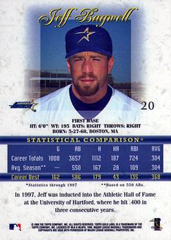 1998 Topps Gold Label #20 Jeff Bagwell Back