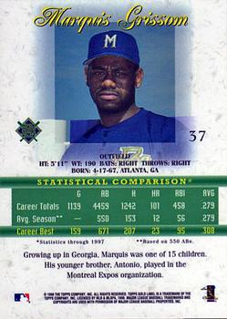 1998 Topps Gold Label #37 Marquis Grissom Back