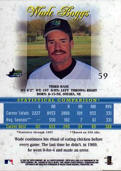 1998 Topps Gold Label #59 Wade Boggs Back