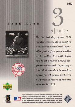 2000 Upper Deck Legends - Defining Moments #DM3 Babe Ruth  Back