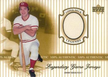 2000 Upper Deck Legends - Legendary Game Jerseys #J-JB Johnny Bench  Front
