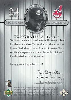 2000 Upper Deck Legends - Legendary Signatures #S-MR Manny Ramirez Back