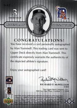 2000 Upper Deck Legends - Legendary Signatures #S-AT Alan Trammell Back