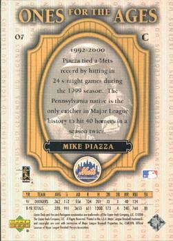 2000 Upper Deck Legends - Ones for the Ages #O7 Mike Piazza  Back
