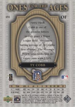 2000 Upper Deck Legends - Ones for the Ages #O1 Ty Cobb  Back