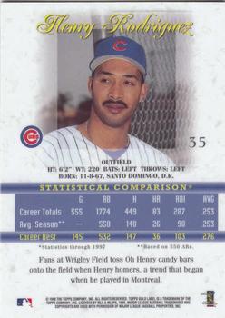 1998 Topps Gold Label - Class 2 #35 Henry Rodriguez Back