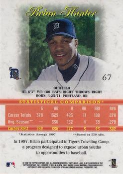 1998 Topps Gold Label - Class 2 #67 Brian Hunter Back