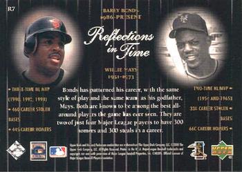 2000 Upper Deck Legends - Reflections in Time #R7 Barry Bonds / Willie Mays Back