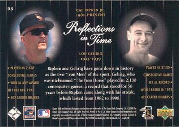 2000 Upper Deck Legends - Reflections in Time #R8 Cal Ripken Jr. / Lou Gehrig Back