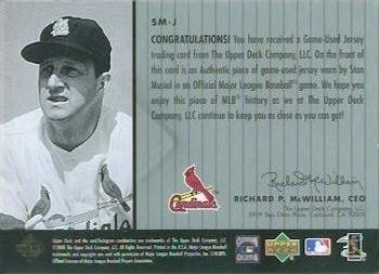 2000 Upper Deck MVP - A Piece of History 3000 Hit Club: Stan Musial #SM-J Stan Musial Back