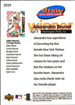 2000 Upper Deck MVP - Draw Your Own Card #DT29 Alexandra Brunet  Back