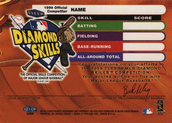 1999 Fleer Tradition - Diamond Skills Competition Cards #NNO Sammy Sosa Back