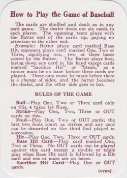 1913 National Game (WG5) (reprint) #NNO Rules Card Front