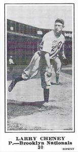 1916 Sporting News (M101-5) Reprint #30 Larry Cheney Front