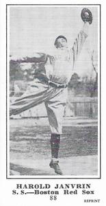 1916 Sporting News (M101-5) Reprint #88 Harold Janvrin Front