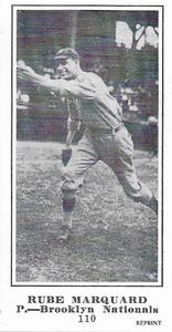 1916 Sporting News (M101-5) Reprint #110 Rube Marquard Front