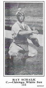 1916 Sporting News (M101-5) Reprint #155 Ray Schalk Front