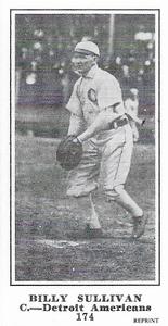 1916 Sporting News (M101-5) Reprint #174 Billy Sullivan Front