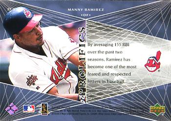 2000 Upper Deck MVP - Prolifics #P1 Manny Ramirez  Back