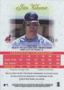 1998 Topps Gold Label - Class 3 #10 Jim Thome Back
